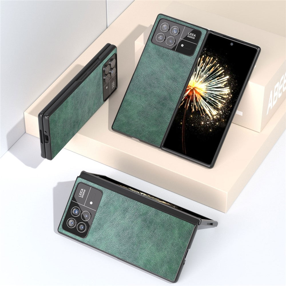ABEEL For Xiaomi Mix Fold 3 5G PU Leather Coated PC Phone Cover Litchi Texture Drop-Proof Shell Case