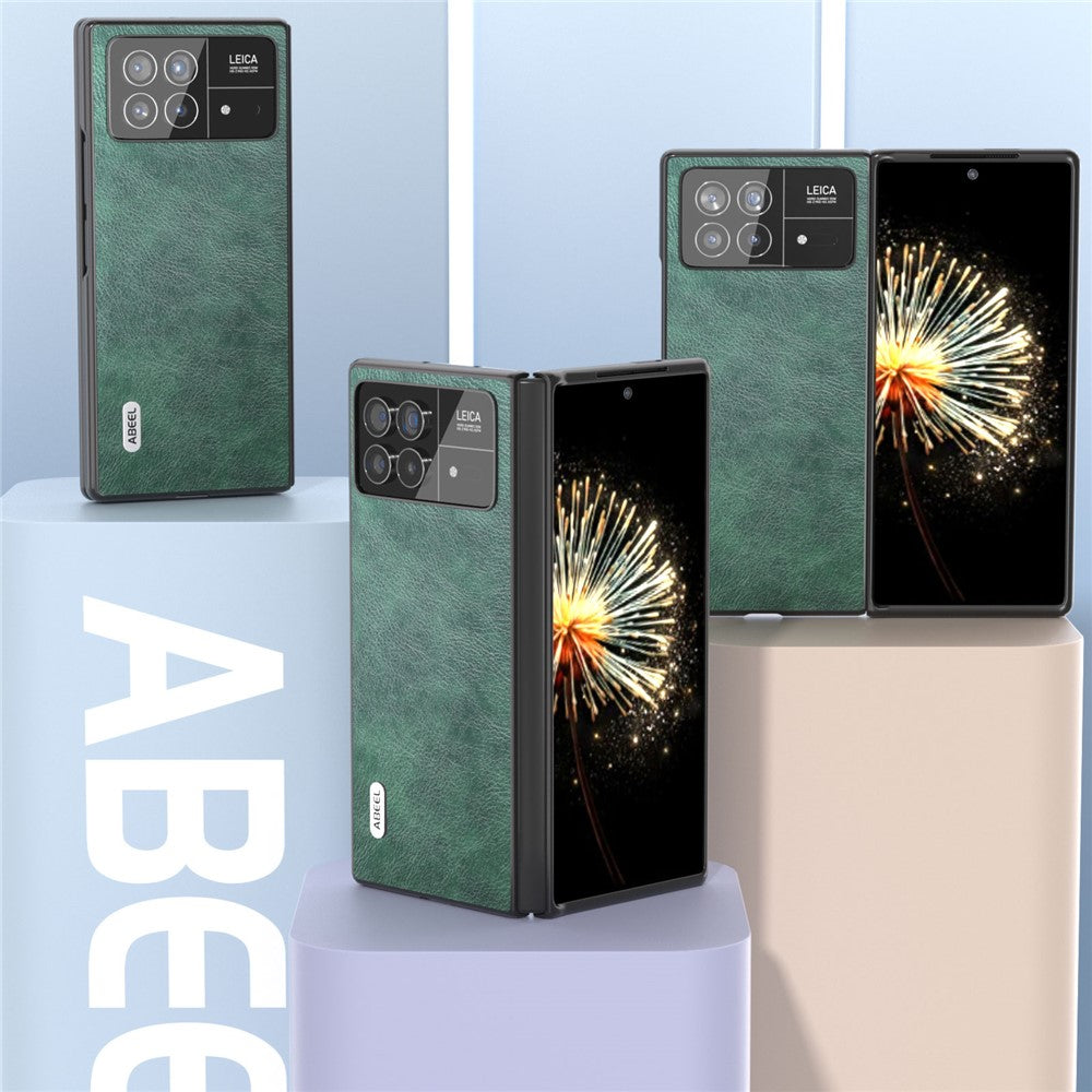 ABEEL For Xiaomi Mix Fold 3 5G PU Leather Coated PC Phone Cover Litchi Texture Drop-Proof Shell Case