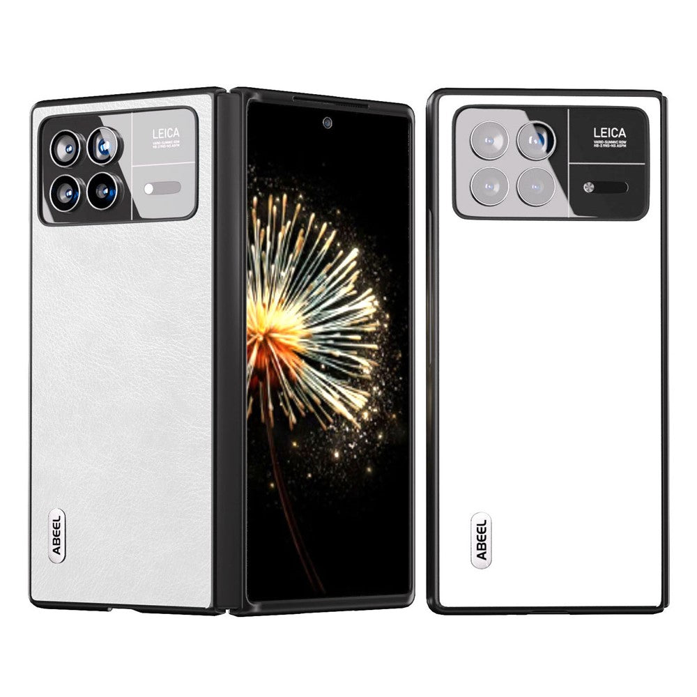 ABEEL For Xiaomi Mix Fold 3 5G PU Leather Coated PC Phone Cover Litchi Texture Drop-Proof Shell Case