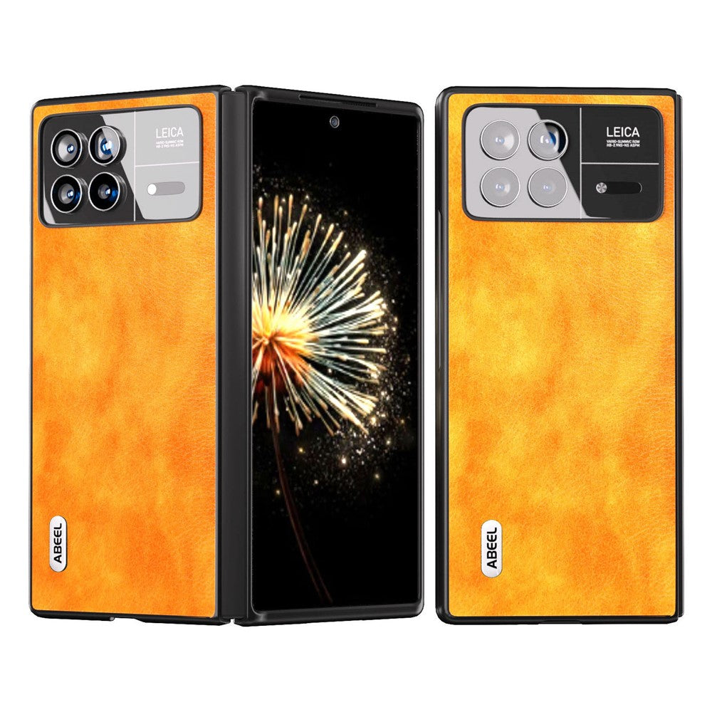 ABEEL For Xiaomi Mix Fold 3 5G PU Leather Coated PC Phone Cover Litchi Texture Drop-Proof Shell Case
