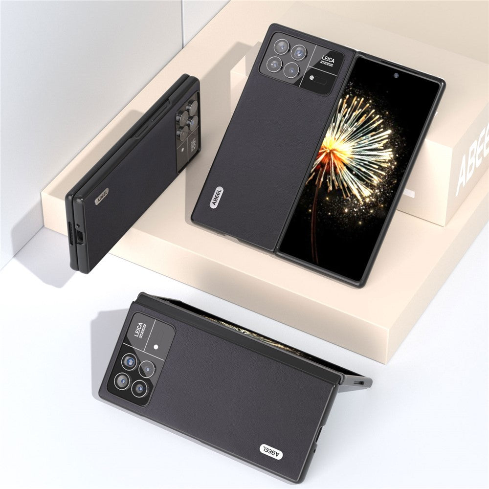 ABEEL För Xiaomi Mix Fold 3 5G Skyddande Bakstycke Texturerat PU-läder + PC mobilskal