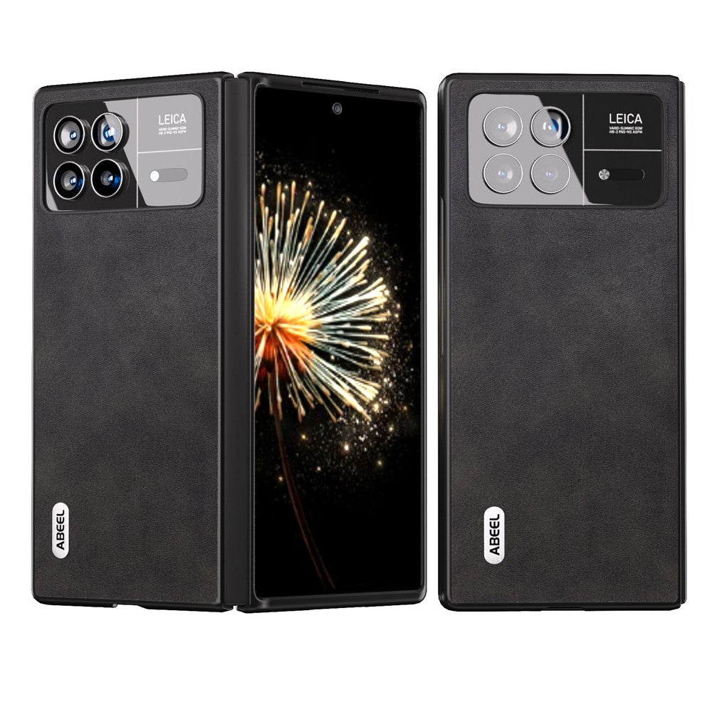 ABEEL För Xiaomi Mix Fold 3 5G Kohudtextur mobilskal PU-läderbelagt TPU+PC-fodral