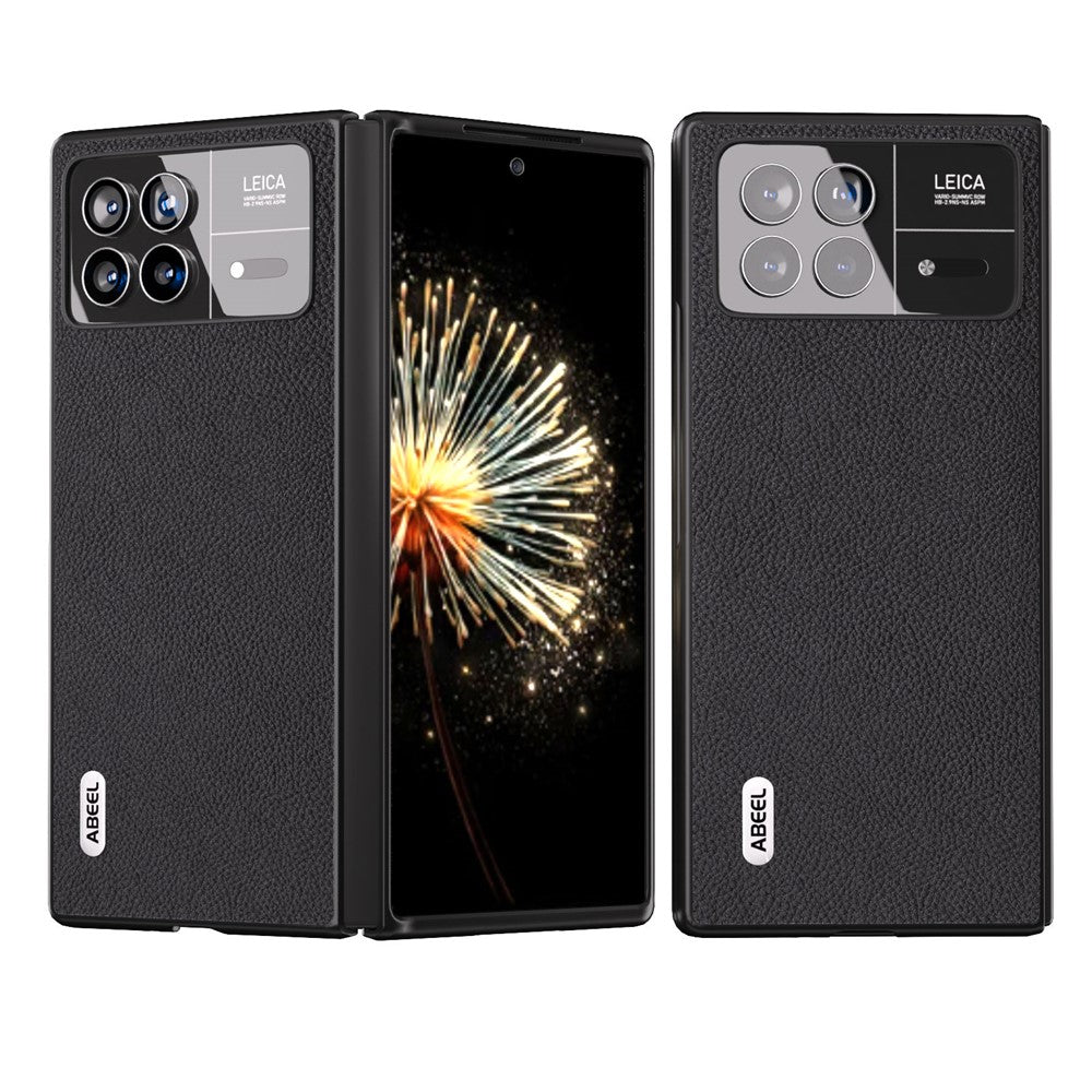 ABEEL För Xiaomi Mix Fold 3 5G Dammtät Litchi Textur mobilskal Äkta Koläder + PC Skyddsskal
