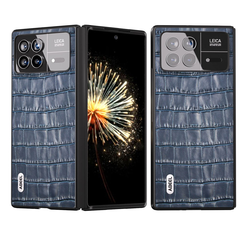 ABEEL För Xiaomi Mix Fold 3 5G Krokodilstruktur mobilskal Fallskydd Äkta Koläder + PC mobilskal