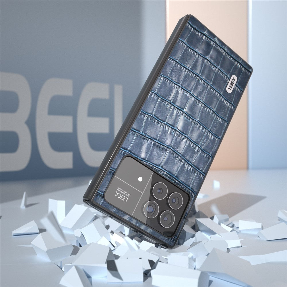 ABEEL For Xiaomi Mix Fold 3 5G Crocodile Texture Phone Cover Anti-drop Genuine Cow Leather+PC Phone Case