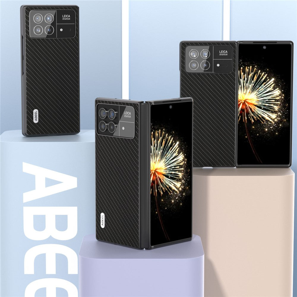 ABEEL For Xiaomi Mix Fold 3 5G Hard PC + PU Protective Case Carbon Fiber Texture Folding Phone Cover
