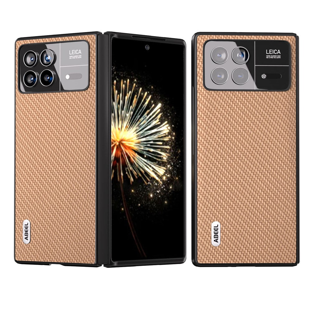 ABEEL For Xiaomi Mix Fold 3 5G Hard PC + PU Protective Case Carbon Fiber Texture Folding Phone Cover