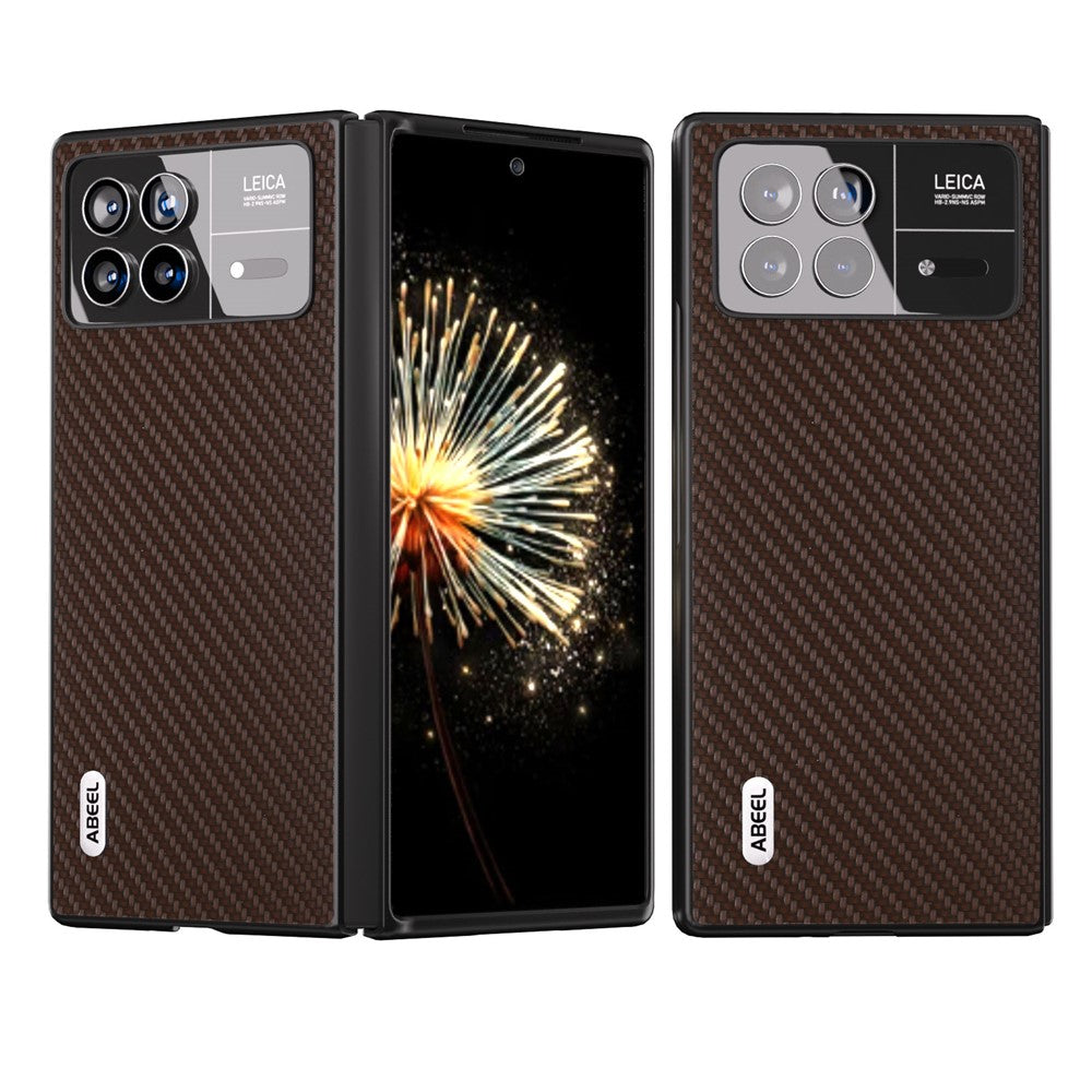 ABEEL For Xiaomi Mix Fold 3 5G Hard PC + PU Protective Case Carbon Fiber Texture Folding Phone Cover