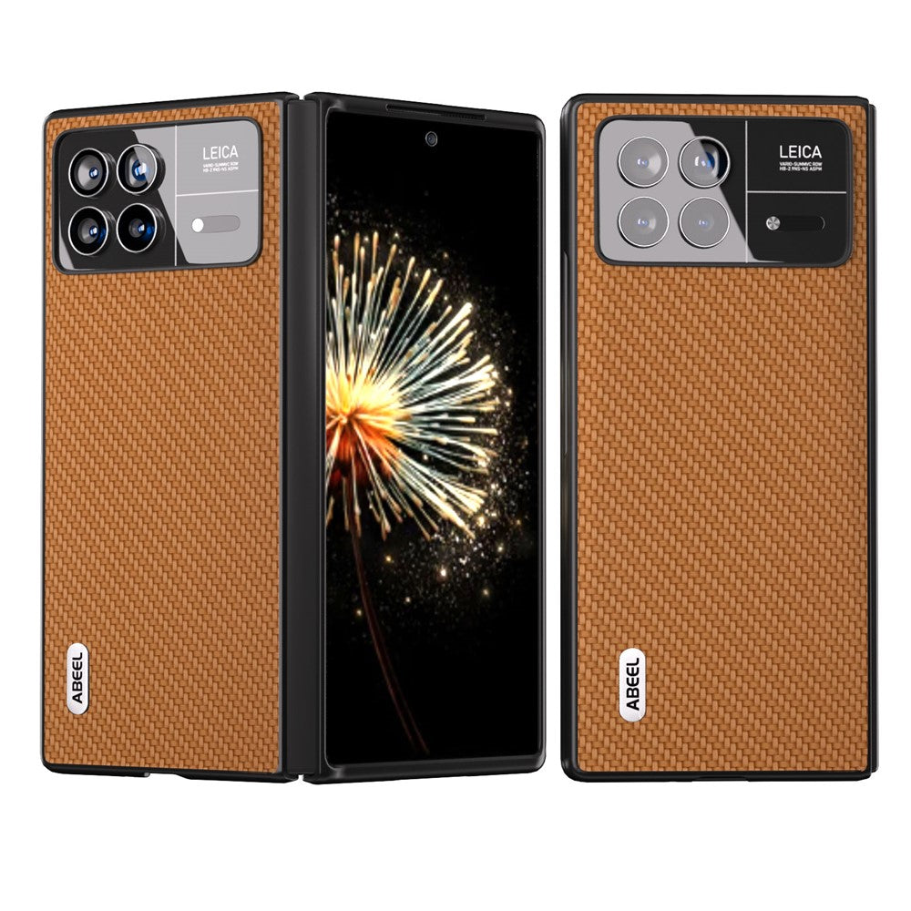 ABEEL For Xiaomi Mix Fold 3 5G Hard PC + PU Protective Case Carbon Fiber Texture Folding Phone Cover