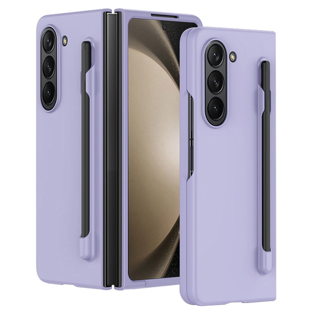 Til Samsung Galaxy Z Fold5 5G Skin-touch Beskyttelsescover af hård PC med Penneholder til Sammenfoldelig Telefon