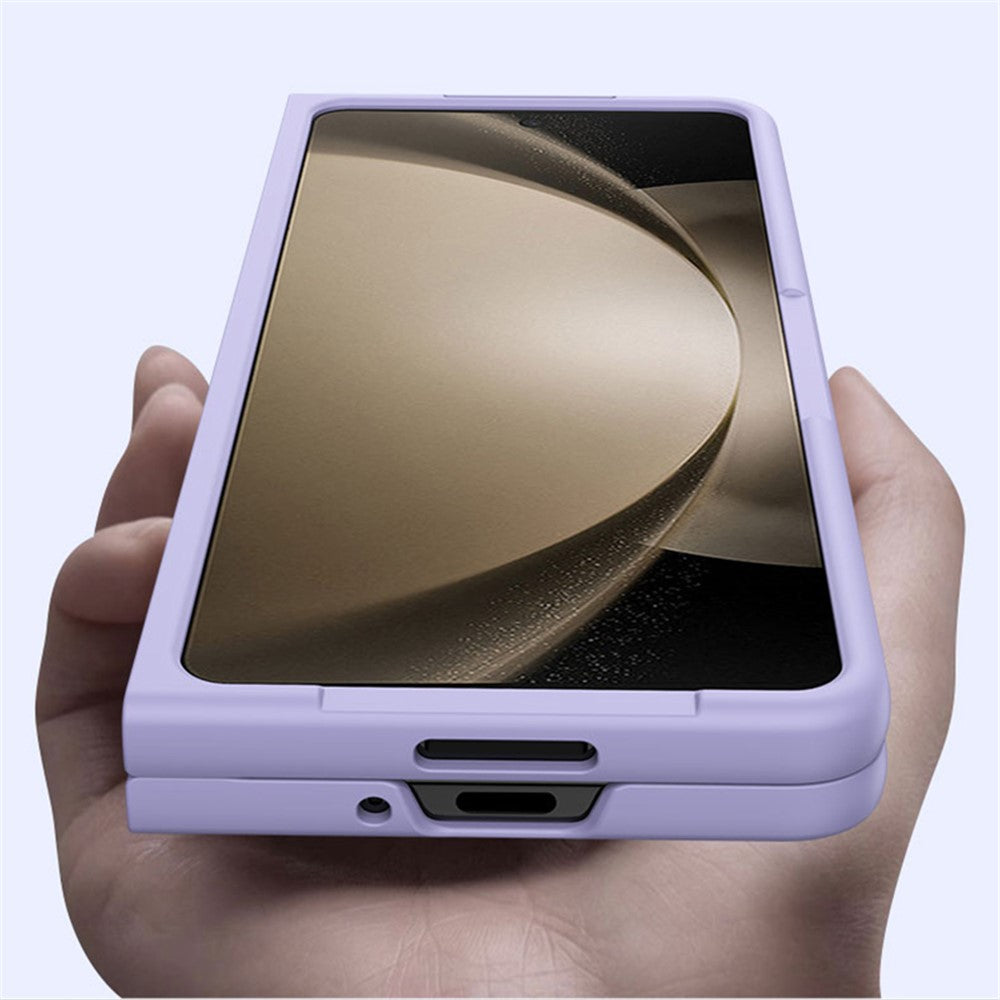 Til Samsung Galaxy Z Fold5 5G Skin-touch Beskyttelsescover af hård PC med Penneholder til Sammenfoldelig Telefon