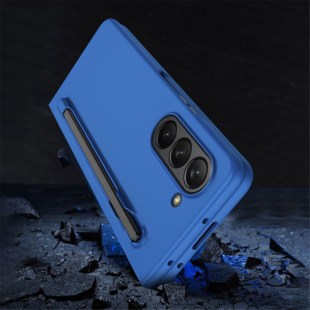 Til Samsung Galaxy Z Fold5 5G Skin-touch Beskyttelsescover af hård PC med Penneholder til Sammenfoldelig Telefon