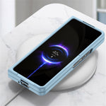 Til Samsung Galaxy Z Fold5 5G Skin-touch Beskyttelsescover af hård PC med Penneholder til Sammenfoldelig Telefon