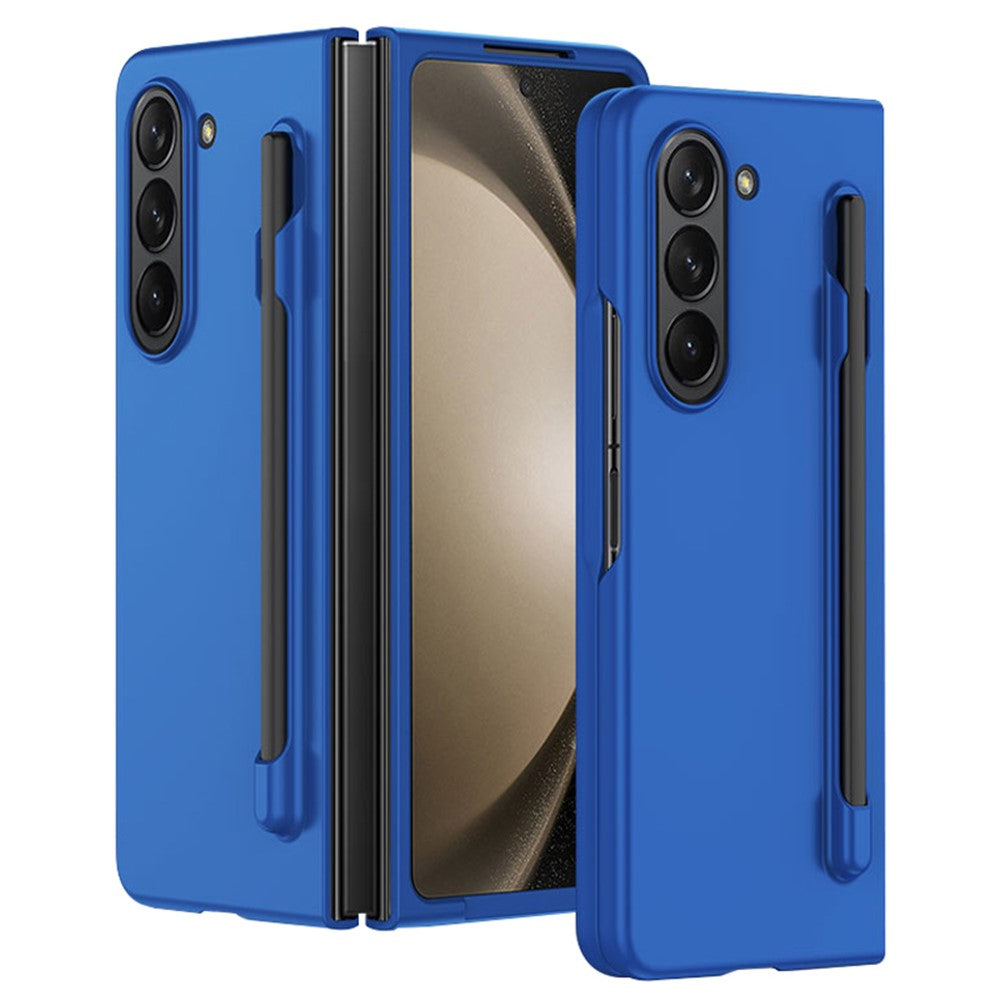 Til Samsung Galaxy Z Fold5 5G Skin-touch Beskyttelsescover af hård PC med Penneholder til Sammenfoldelig Telefon
