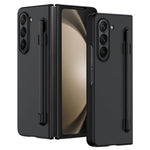 Til Samsung Galaxy Z Fold5 5G Skin-touch Beskyttelsescover af hård PC med Penneholder til Sammenfoldelig Telefon