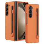 Til Samsung Galaxy Z Fold5 5G Skin-touch Beskyttelsescover af hård PC med Penneholder til Sammenfoldelig Telefon
