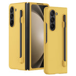 Til Samsung Galaxy Z Fold5 5G Skin-touch Beskyttelsescover af hård PC med Penneholder til Sammenfoldelig Telefon