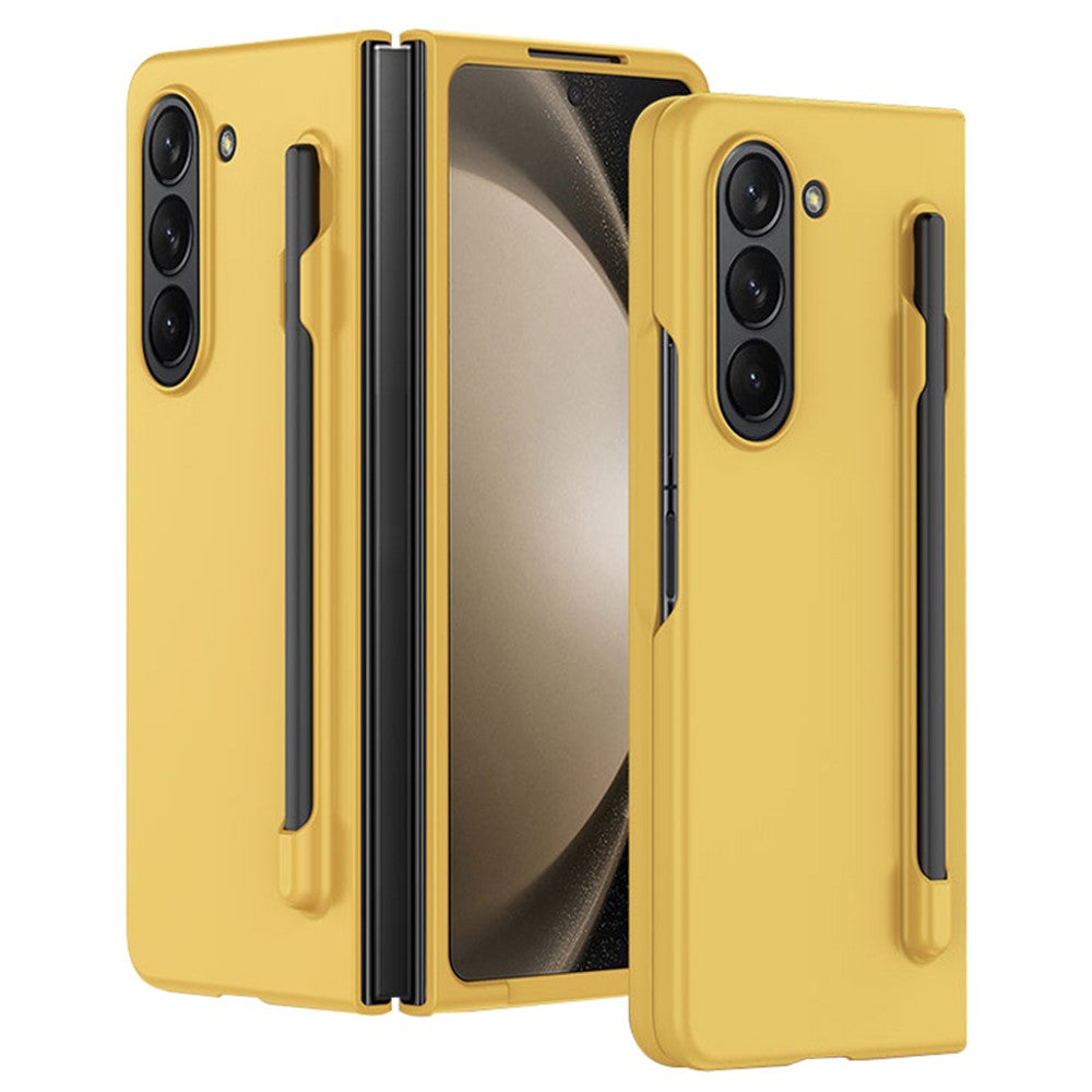 Til Samsung Galaxy Z Fold5 5G Skin-touch Beskyttelsescover af hård PC med Penneholder til Sammenfoldelig Telefon
