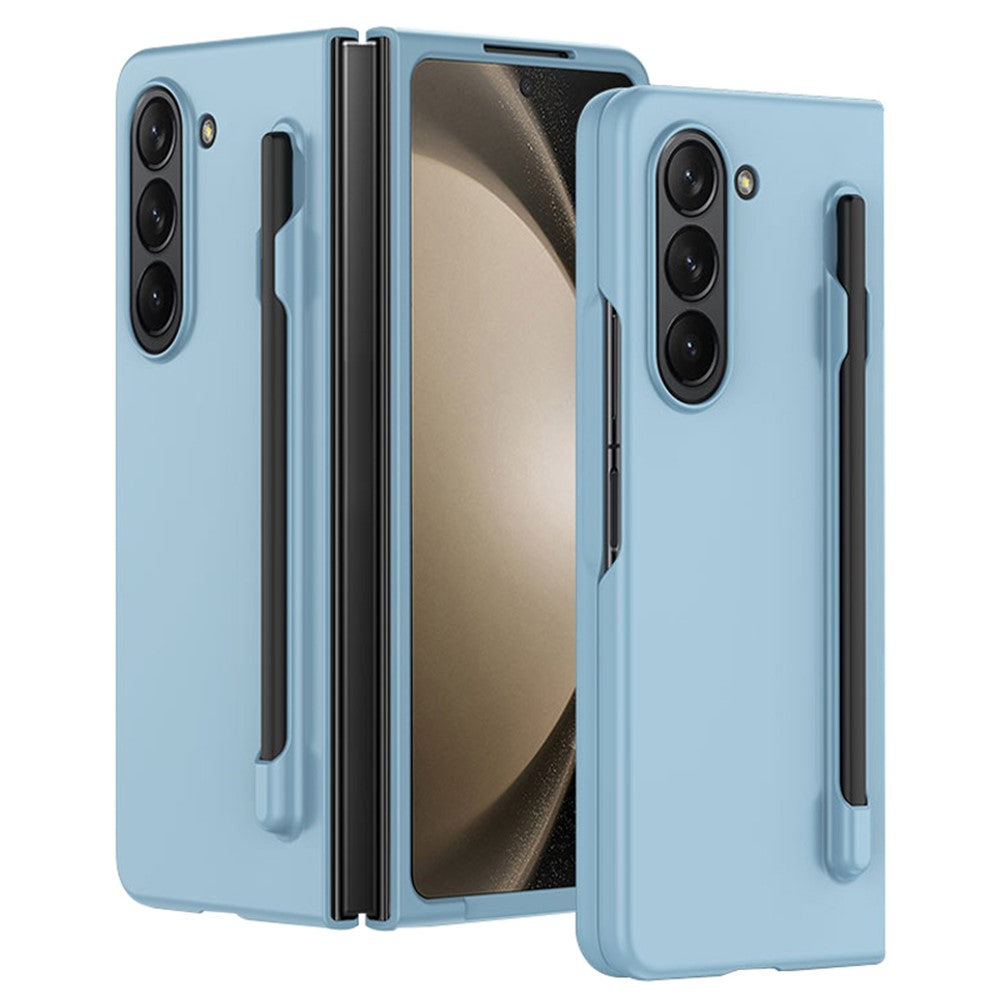 Til Samsung Galaxy Z Fold5 5G Skin-touch Beskyttelsescover af hård PC med Penneholder til Sammenfoldelig Telefon