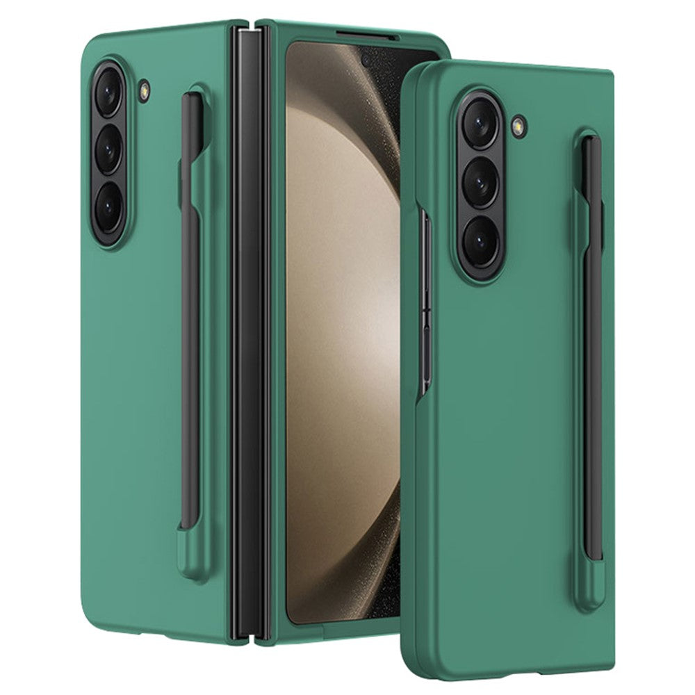 Til Samsung Galaxy Z Fold5 5G Skin-touch Beskyttelsescover af hård PC med Penneholder til Sammenfoldelig Telefon