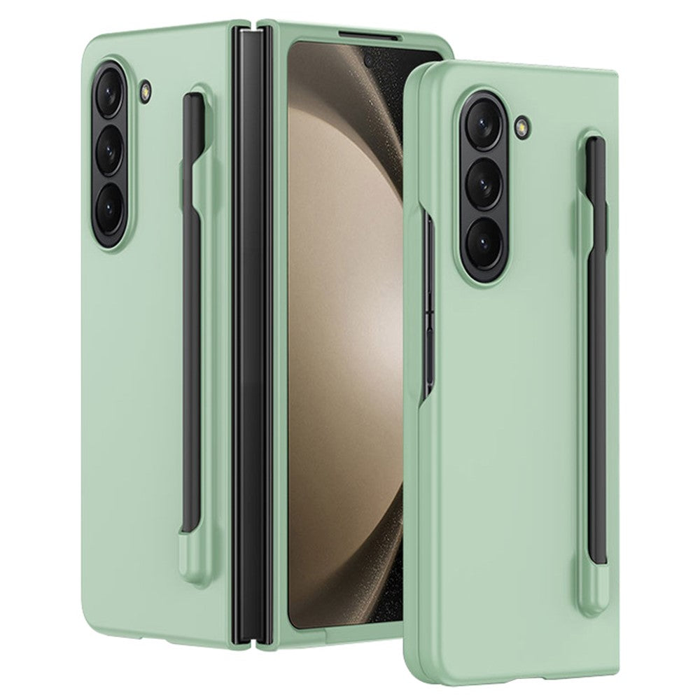 Til Samsung Galaxy Z Fold5 5G Skin-touch Beskyttelsescover af hård PC med Penneholder til Sammenfoldelig Telefon