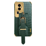 For Oppo Reno10 Pro+ 5G Electroplating Phone Cover PU Leather+TPU Case with Wristband Kickstand