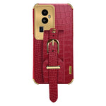For Oppo Reno10 Pro+ 5G Electroplating Phone Cover PU Leather+TPU Case with Wristband Kickstand