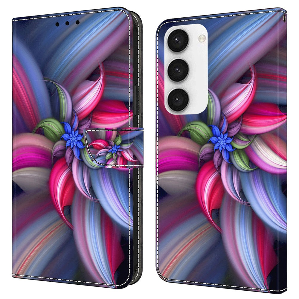 For Samsung Galaxy S23 FE Wallet Leather Phone Case 3D Pattern Printing Phone Stand Cover