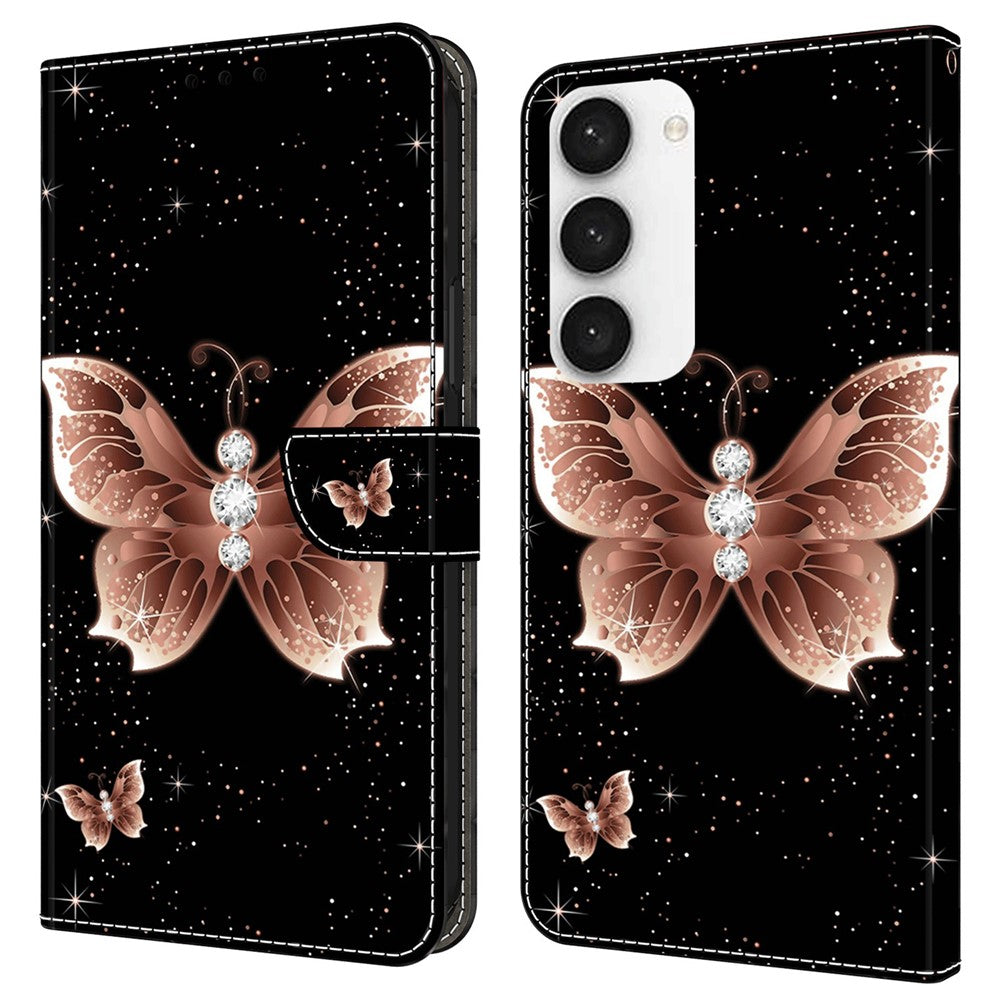 For Samsung Galaxy S23 FE Wallet Leather Phone Case 3D Pattern Printing Phone Stand Cover