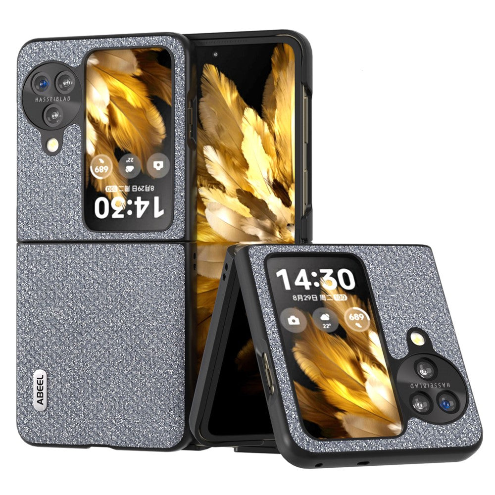 ABEEL For Oppo Find N3 Flip 5G PU Leather + Hard PC Shell Rhinestone Texture Ultra Thin Phone Cover