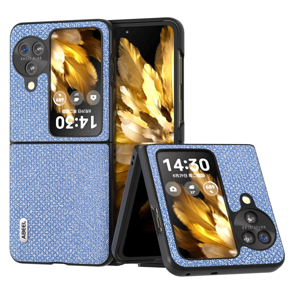 ABEEL For Oppo Find N3 Flip 5G PU Leather + Hard PC Shell Rhinestone Texture Ultra Thin Phone Cover