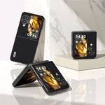 ABEEL För Oppo Find N3 Flip 5G Lyxigt Texturerat mobilskal Äkta Koläder Belagt PC Halkfritt Fodral