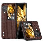 ABEEL För Oppo Find N3 Flip 5G Lyxigt Texturerat mobilskal Äkta Koläder Belagt PC Halkfritt Fodral