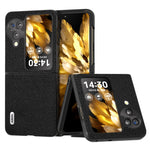 ABEEL For Oppo Find N3 Flip 5G Litchi Texture Phone Cover Genuine Cow Leather+PC Shockproof Case