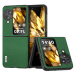 ABEEL For Oppo Find N3 Flip 5G Litchi Texture Phone Cover Genuine Cow Leather+PC Shockproof Case