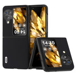 ABEEL For Oppo Find N3 Flip 5G Silky Feeling Shockproof Cover Genuine Cow Leather Coated PC Phone Case