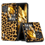 ABEEL For Oppo Find N3 Flip 5G Leopard Pattern Phone Case PU Leather+PC Shockproof Cover