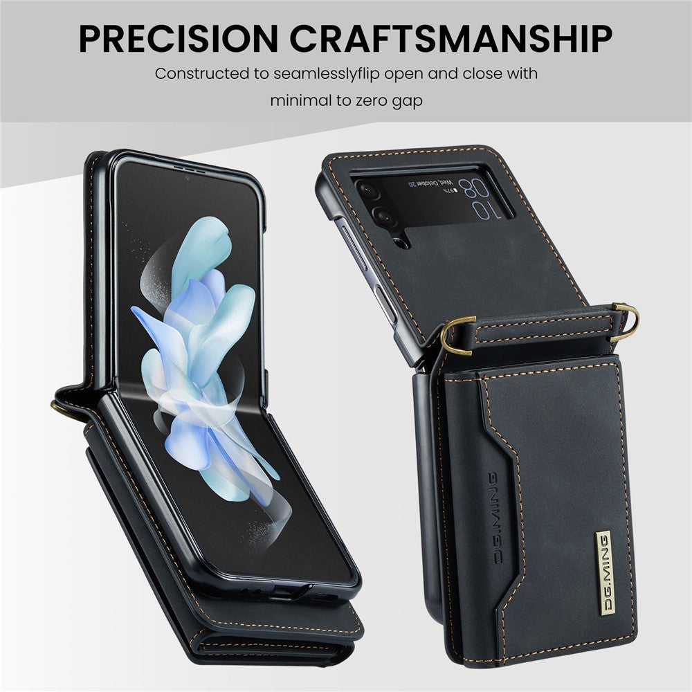 DG.MING M2 Series for Samsung Galaxy Z Flip3 5G Detachable 2-in-1 Wallet Phone Case Leather+PC Magnetic Kickstand Cover
