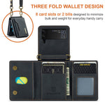 DG.MING M2-serien för Samsung Galaxy Z Flip4 5G magnetiskt läder+PC-mobilskal med stativ, plånboksfodral med axelrem
