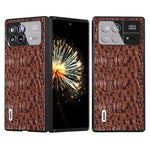 ABEEL För Xiaomi Mix Fold 3 5G Äkta Koläder + PC Halksäkert Skal i Canopy Textur mobilskal