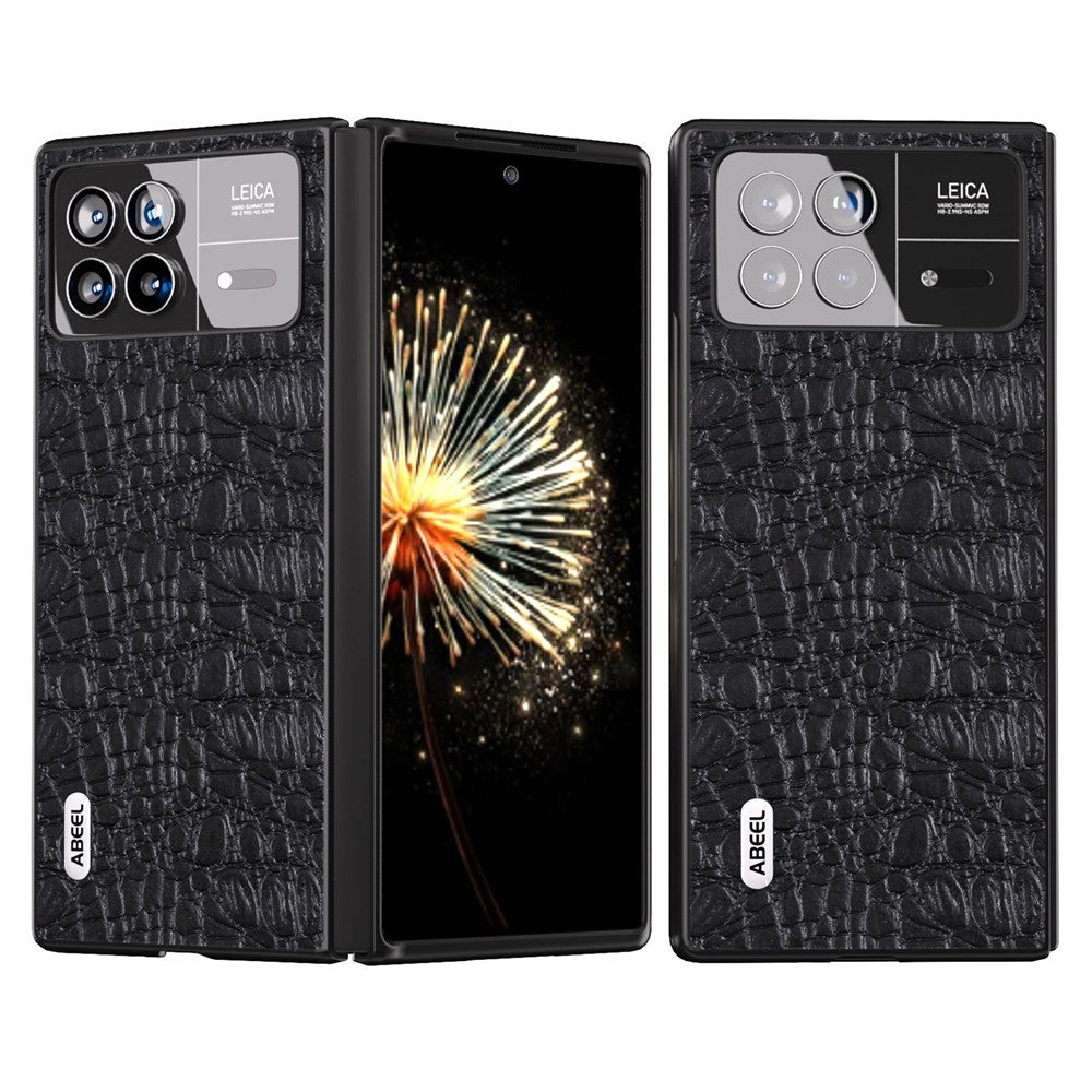 ABEEL För Xiaomi Mix Fold 3 5G Äkta Koläder + PC Halksäkert Skal i Canopy Textur mobilskal