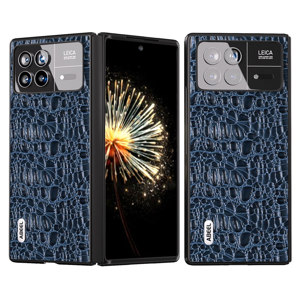 ABEEL För Xiaomi Mix Fold 3 5G Äkta Koläder + PC Halksäkert Skal i Canopy Textur mobilskal