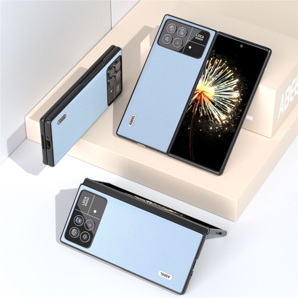 For Xiaomi Mix Fold 3 5G Anti-Scratch Phone Case Textured Genuine Cow Leather+PC Cover