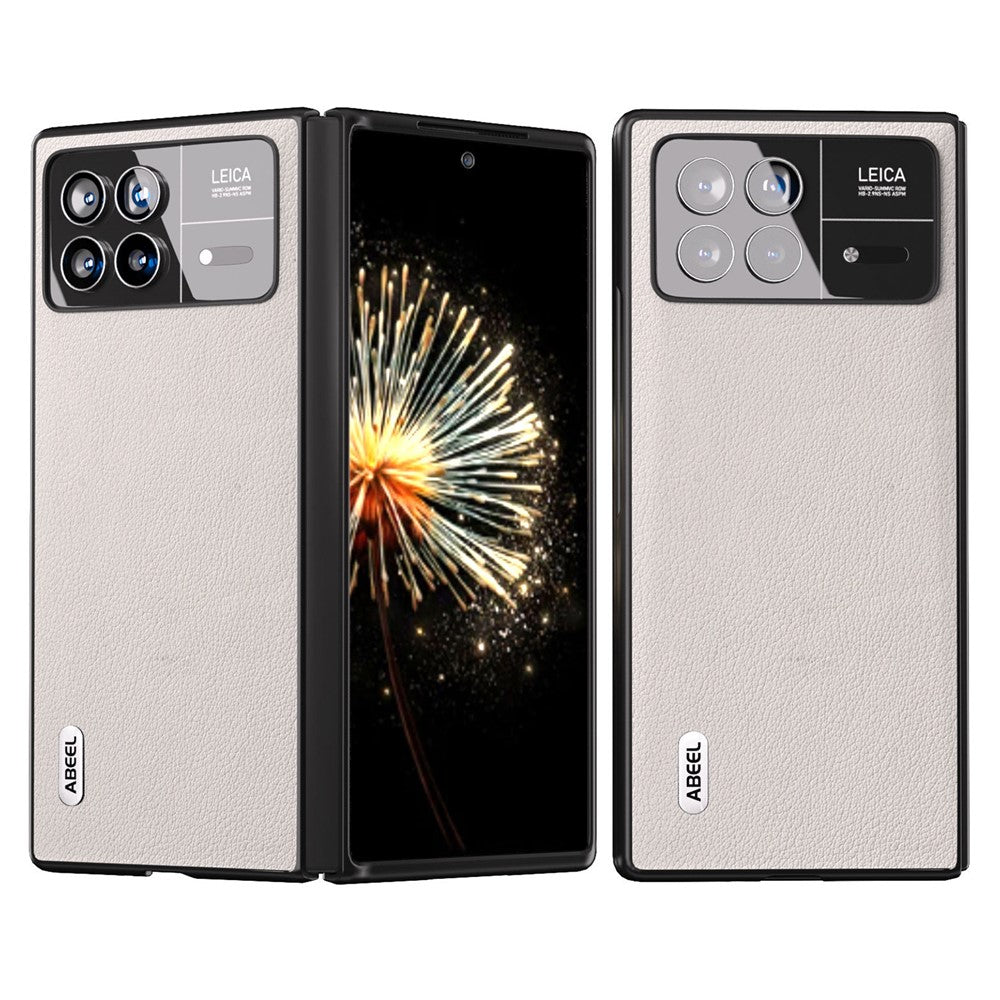 For Xiaomi Mix Fold 3 5G Anti-Scratch Phone Case Textured Genuine Cow Leather+PC Cover