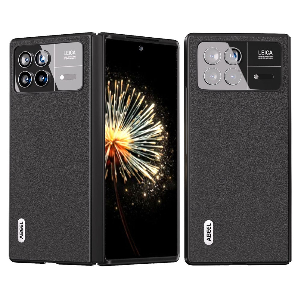 For Xiaomi Mix Fold 3 5G Anti-Scratch Phone Case Textured Genuine Cow Leather+PC Cover
