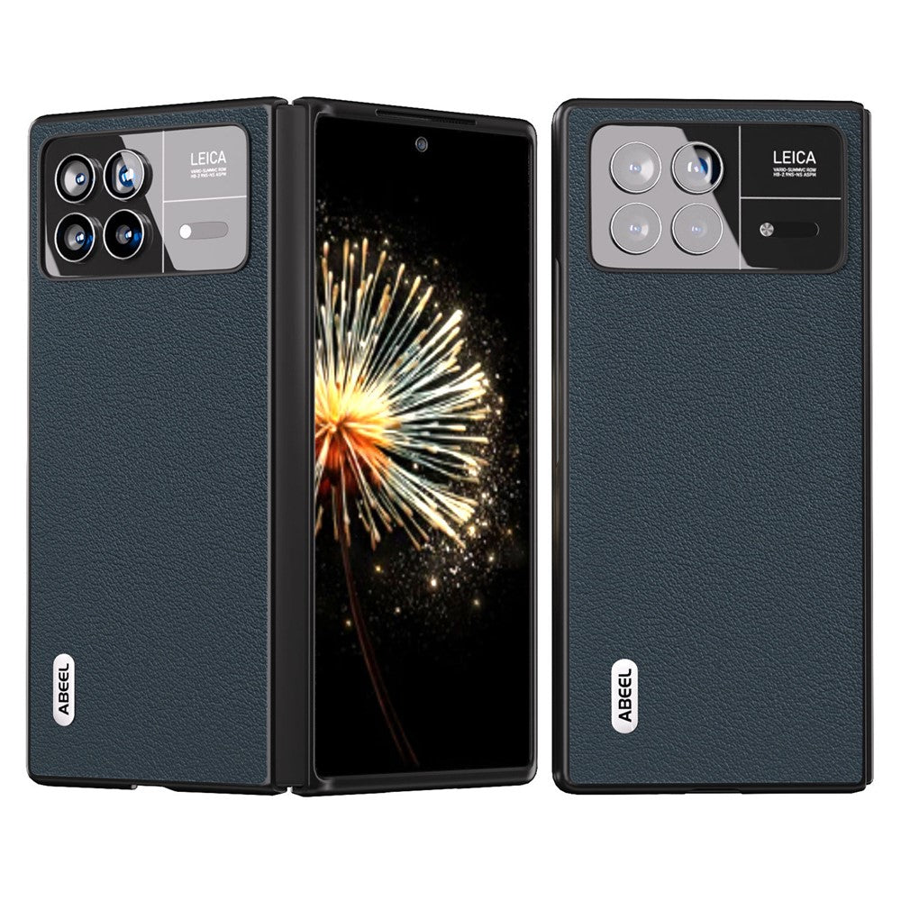 For Xiaomi Mix Fold 3 5G Anti-Scratch Phone Case Textured Genuine Cow Leather+PC Cover