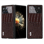 ABEEL For Xiaomi Mix Fold 3 5G Genuine Cow Leather+PC Protective Case Crocodile Texture Anti-Scratch Phone Cover