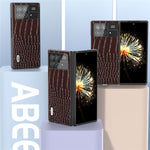 ABEEL For Xiaomi Mix Fold 3 5G Genuine Cow Leather+PC Protective Case Crocodile Texture Anti-Scratch Phone Cover