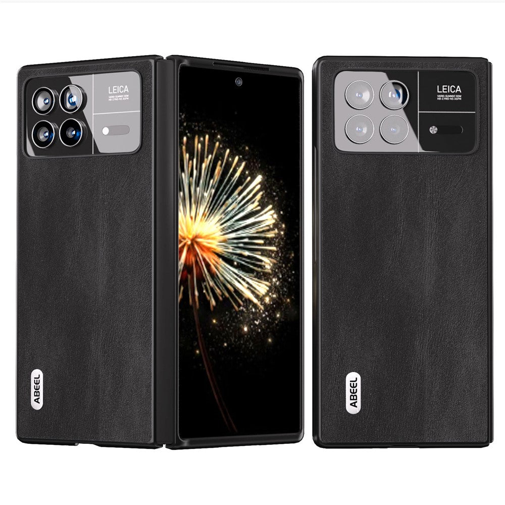 ABEEL For Xiaomi Mix Fold 3 5G PU Leather Coated PC Anti-Drop Case Cowhide Texture Shockproof Phone Cover
