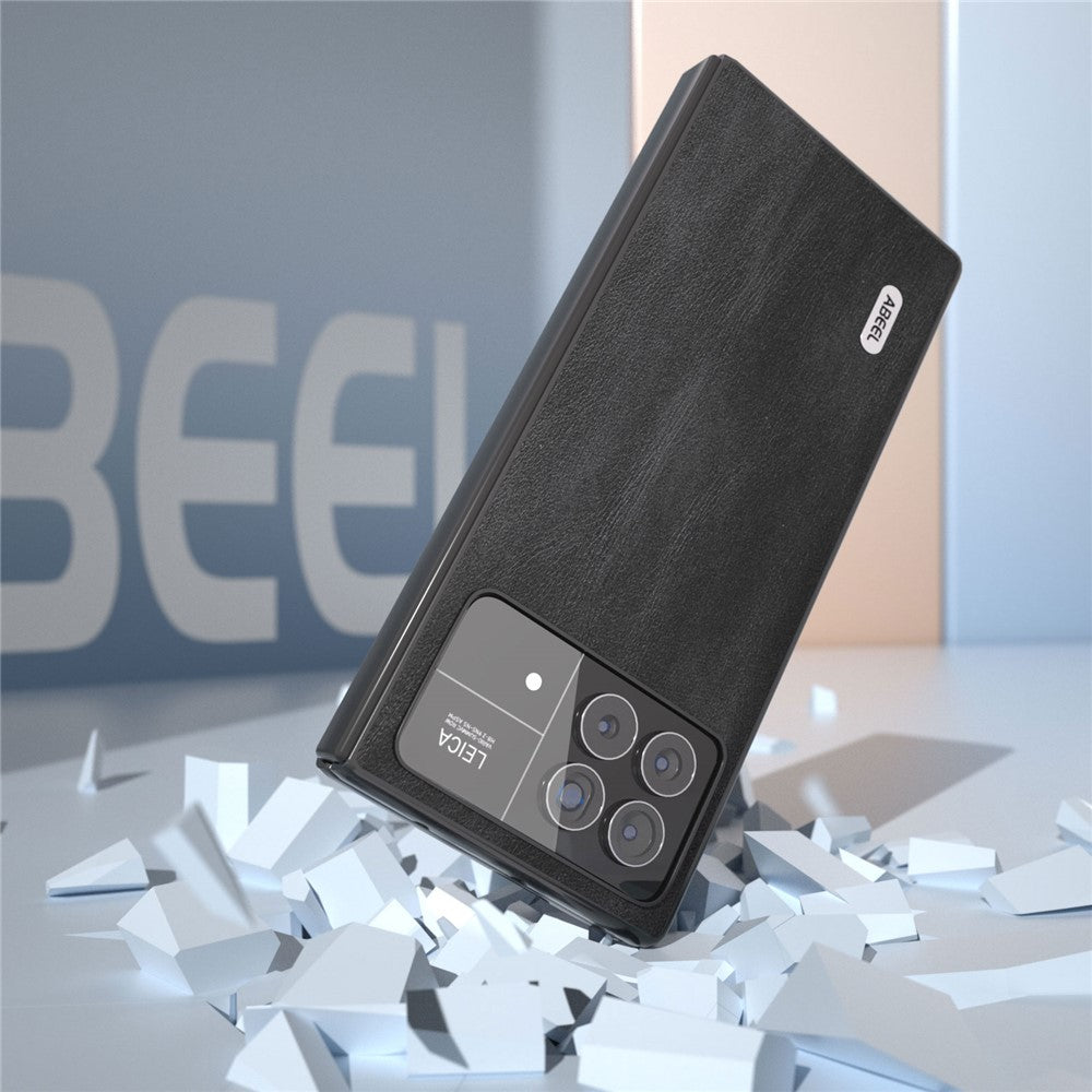 ABEEL For Xiaomi Mix Fold 3 5G PU Leather Coated PC Anti-Drop Case Cowhide Texture Shockproof Phone Cover